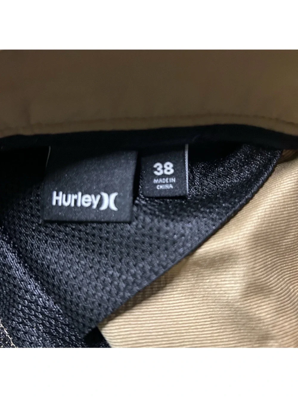 Men’s Hurley Nike Dri-Fit Beige Khaki Shorts Size 38 Summer